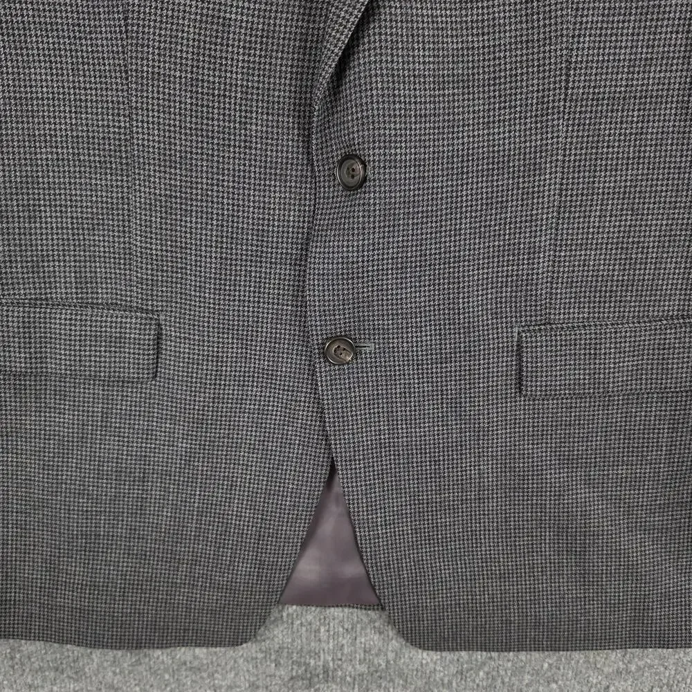 Lauren Ralph Lauren Blazer Mens 44R Gray Wool Puppytooth Sport Coat Business